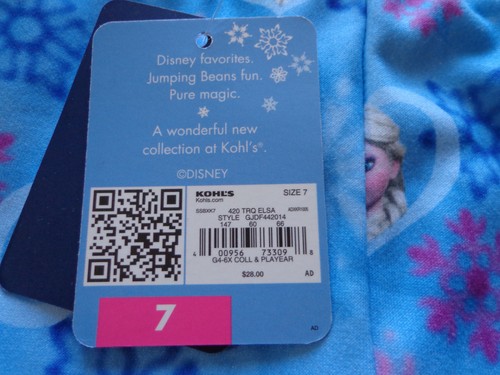 DISNEY Jumping Beans sz 7 NWT girls FROZEN ELZA blue leggings polyester/spandex - Picture 3 of 4