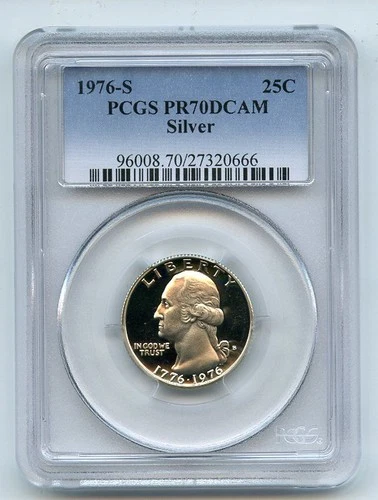 1976 S 25C Silver Washington Quarter Proof PCGS PR70DCAM