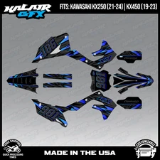 Kalair GFX Graphics Kit for KX450 2019-2023 and KX250 2021-24 Twitch - Cyan
