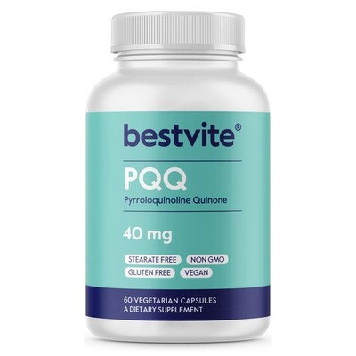 BESTVITE PQQ 40mg Pyrroloquinoline Quinone 60 Vegetarian Capsules  No Stearat...