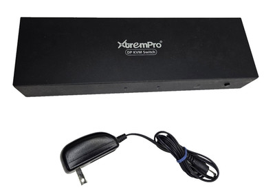 2xDisplayPort 4USB KVM Switch for 2 Monitors 2 PCs Freesync VRR GSync Free Ship