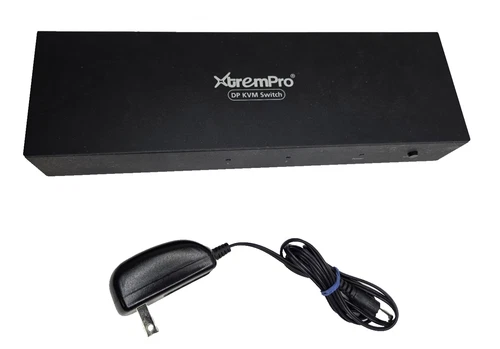 2xDisplayPort 4USB KVM Switch for 2 Monitors 2 PCs Freesync VRR GSync Free Ship