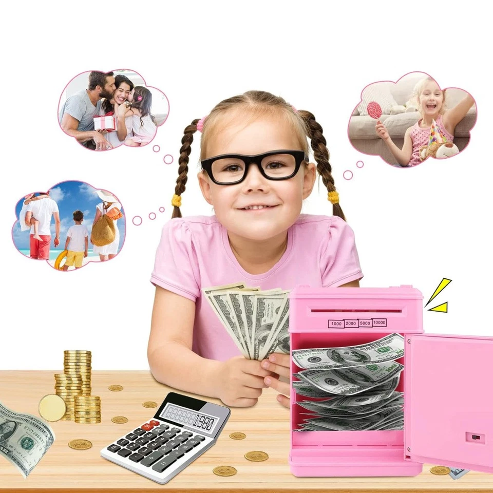 Elektronische ATM Spardose Geldautomat für Kinder Euro Münzen Sparschwein - Bild 2 von 4