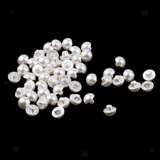 50 Pcs Faux Pearls Button For Crafting Sewing Scarpbooking  Clothes