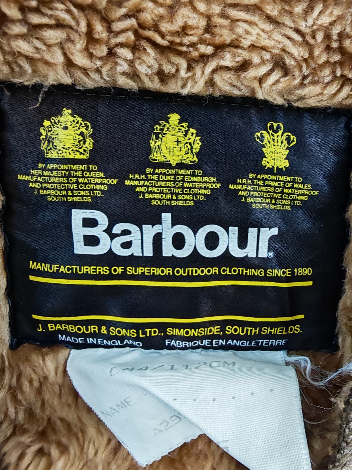 Vintage Barbour A295 Warm Pile Fleece Lining Gilet C44/112cm Gamefair Border image 3