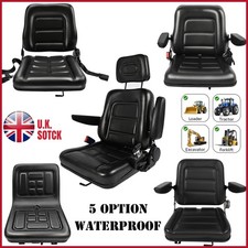 Black Universal Tractor Seat Wrap-around Forklift Seat Adjustable Back Seatbelt