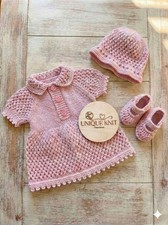 “Lavender” Dress Knitting pattern for Reborn doll 16 -22” or 0-3 Mth Old Baby