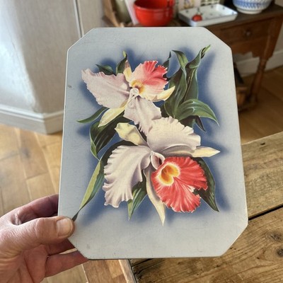 Vintage Burton's Goldmedaille Kekse große Dose mit hübschen Orchideenblüten