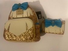 Mini mochila y billetera Loungefly Disney Pocahontas lentejuelas - Nueva con etiquetas