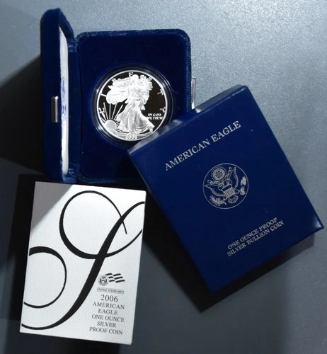 2006-W $1 AMERICAN SILVER EAGLE PROOF  1 oz .999 GEM PROOF w/OGP & COA  A6796
