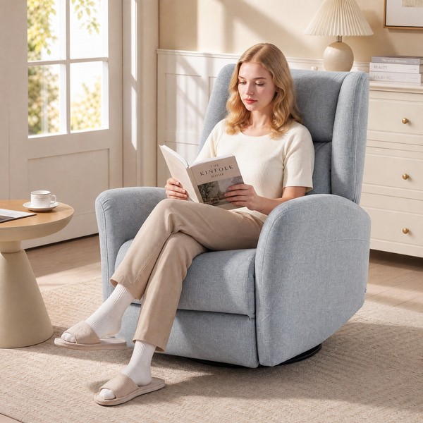 Homcom Relaxsessel 360° Drehbar Fernsehsessel Mit Schaukel- Und Liegefunktion-image