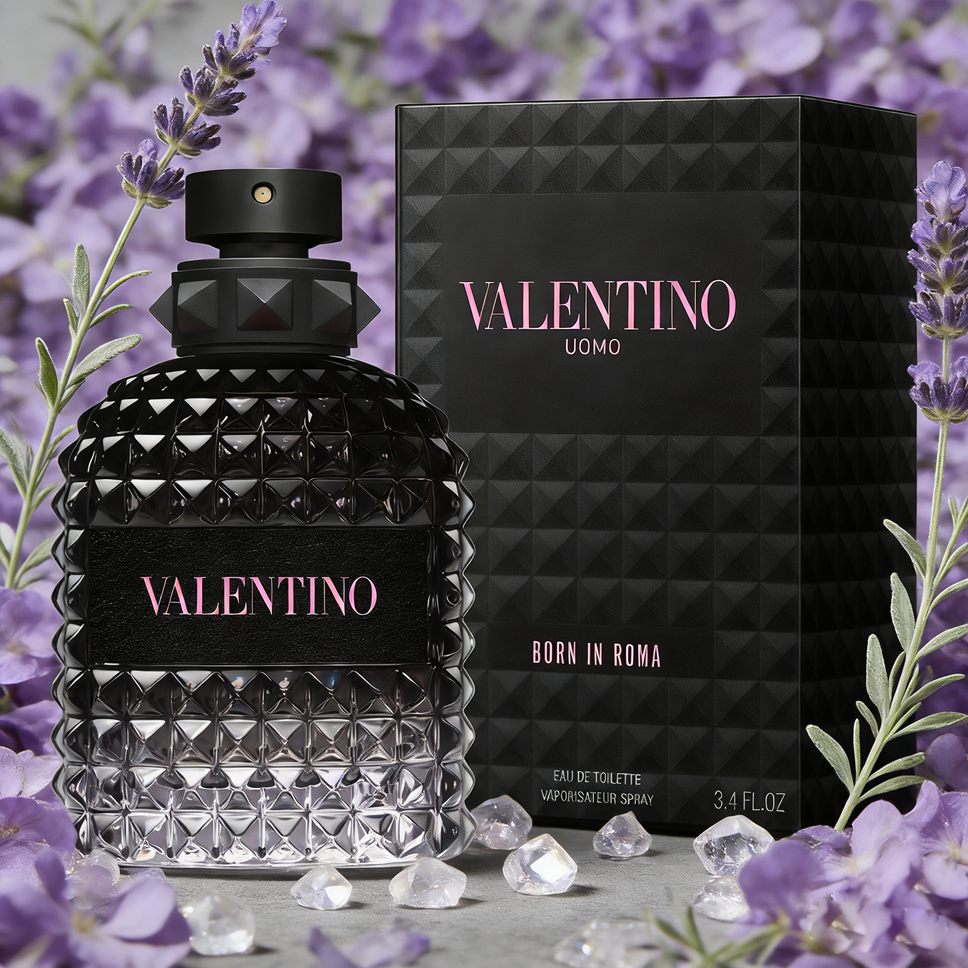 Uomo Born In Roma by Valentino 3.4 oz EDT Cologne 100ml Spray For Men New In Box