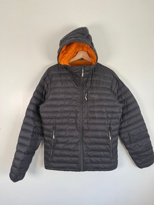Rab Jacket Mens Medium Grey Microlight Alpine Hooded Down Puffer Coat Padded