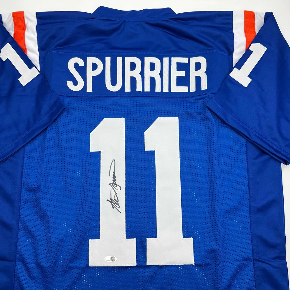 Autographed/Signed Steve Spurrier Florida Blue College Football Jersey JSA COA - Image 2 of 4