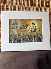 Bluebells In The Wood.  Beautiful Small Watercolour  Painting