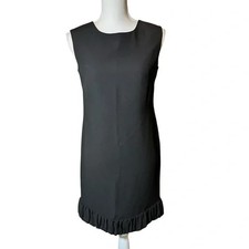 Talbots Black Crepe Sheath Dress 4 Petite Retro Classic Vintage Style Cocktail