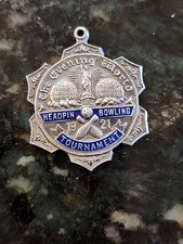 The Evening World HEAD PIN TOURNAMENT BOWLING Award Medallion - 1921 Sterling