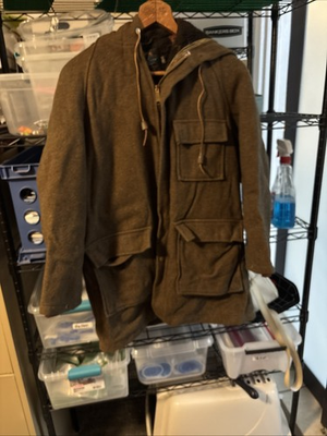 #ad Vintage 1980 90 Sears The Put On Shop Coat Hood Zip In Liner Sz 16 $35.00