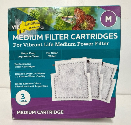 Vibrant Life Medium Filter Cartridge for Freshwater & Saltwater 5- to 10-Gallon