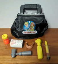 1987 Vintage Fisher Price Medical Kit Doctor Nurse Bag Play Set First Aid