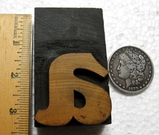 Vintage Letterpress wood type large LC a. Awesome old letter!