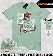 Shirt To Match AJ 4 Abundance Seafoam Sail Sneaker Matching Number 23 MJ Tees