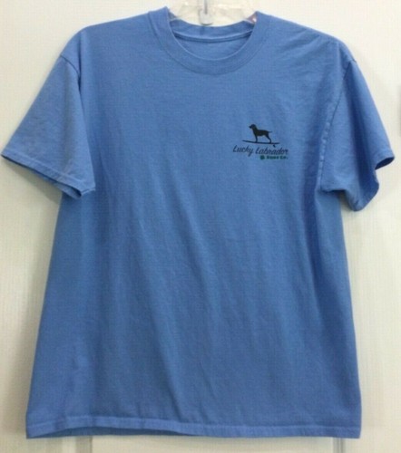 Mens Graphic T-Shirt Style Top Size Medium Blue Lucky Labrador Surf Co 75