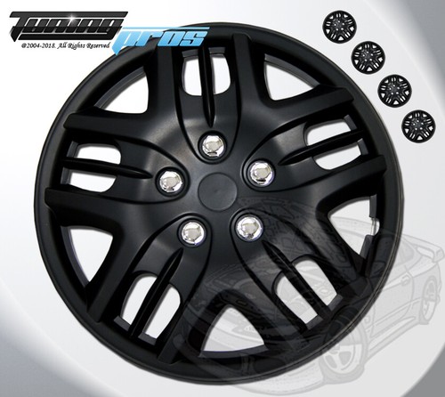 4pcs Qty 4 Wheel Cover Rim Skin Cover 16" Inch, Style 025 16" Hubcap Matte Black - Picture 2 of 4