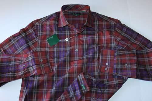 Bobby Jones Shirt Barnbougle Dunes Red BJK54006 $165 LS New Medium M - Picture 2 of 4