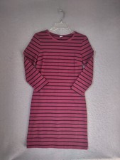 Old Navy Womens Dress Small Purple Striped 3/4 Sleeve Round Neck Casual Pullover
