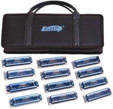 EASTTOP Harmonica Set 12 key blues harp Professional Diatonic Harmonica Set Gift