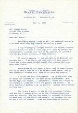 WILLIAM RANDOLPH HEARST, JR. Signed Letter