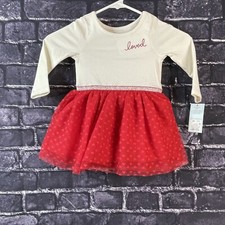 Cat  Jack 18 Month Dress Red White "Loved" Tulle skirt with heart accent