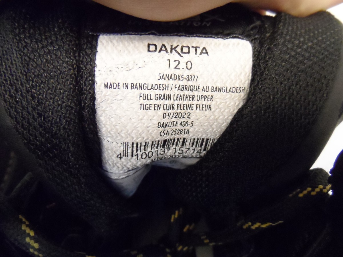 DAKOTA Men's 8'' 877 STEEL TOE STEEL PLATE SAFETY WORK BOOTS Black