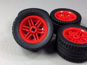 New LEGO Red Wheels 30.4mm x 20mm Lot 