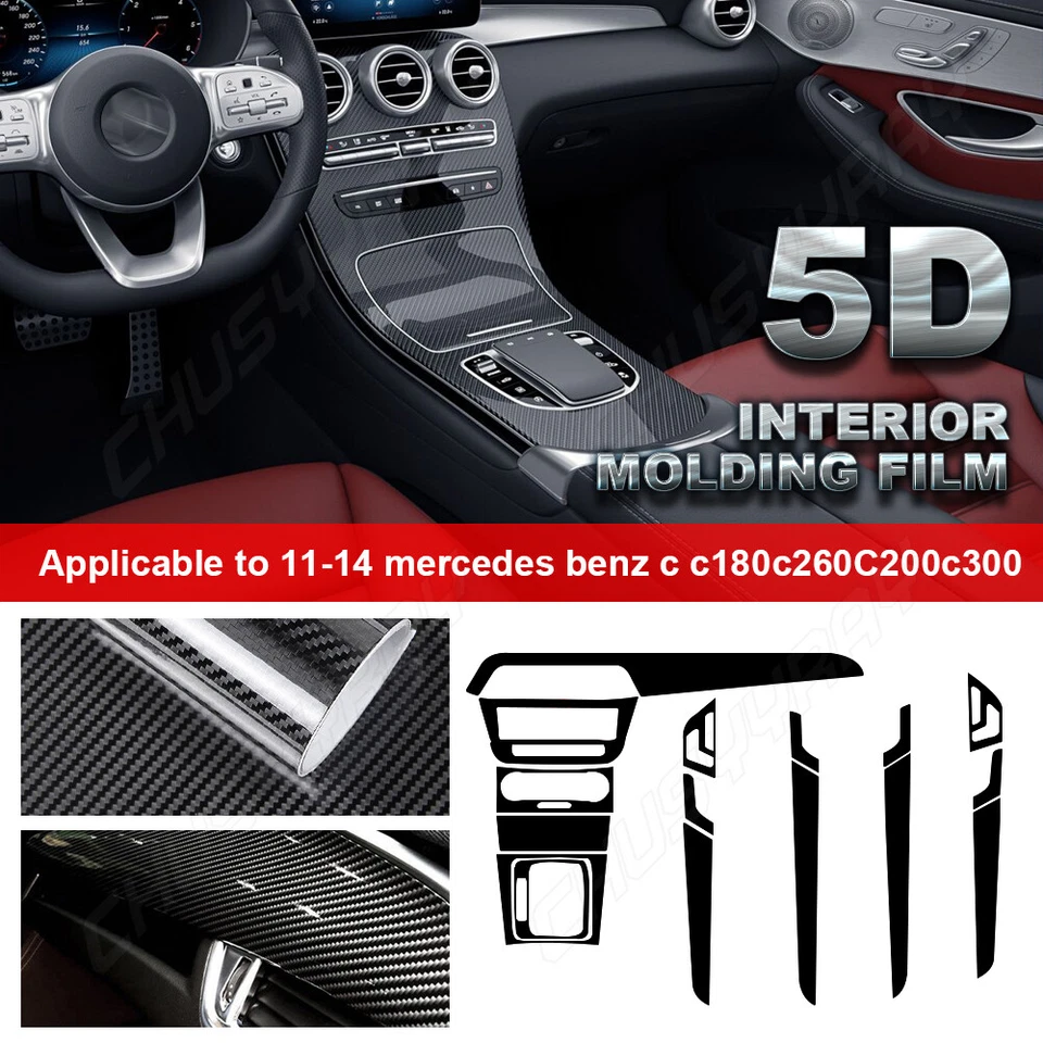 5D For Mercedes-Benz C-Class c180 c260 C200 c300 2011-2014 Interior Carbon Fiber - Image 2 of 4