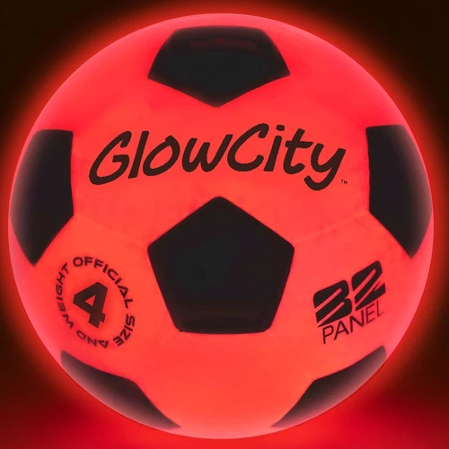 GlowCity Glow in The Dark Soccer Ball | Light Up Indoor/Outdoor Soccer Ball