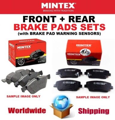 MINTEX FRONT + REAR Axle PADS + SENSORS for JAGUAR F-PACE 3.0 D 2015-on