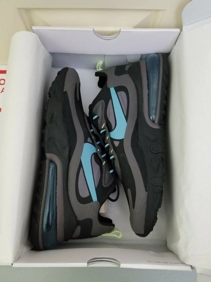 Nike Air Max 270 React Jetstream Black Cerulean Thunder Gray C13866 001 Size 9 - Image 4 of 4