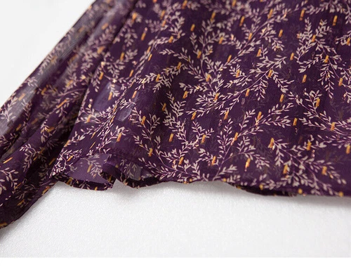 2025 Popular New Sezane Damen Blumen Shirt Bluse Top Chic V-Ausschnitt Shirt lila - Bild 8 von 19