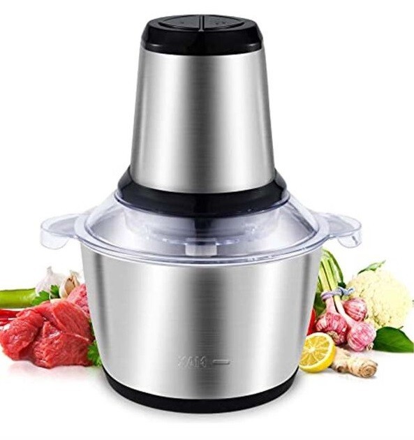 Tritatutto Elettrico 21 SHOP® Da 3 Litri, 300-650W, Ciotola In Acciaio Staccabile, 3 Lame, Per Verdure E Frutta, Potente E Veloce