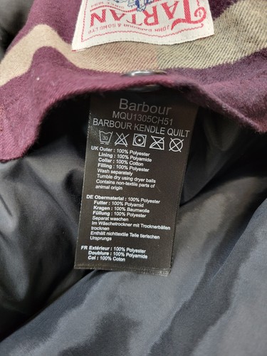 New BARBOUR Puffer KENDLE Full Zip Quilted Jacket Men's XL X-LARGE Charcoal Gray - Picture 9 of 10
