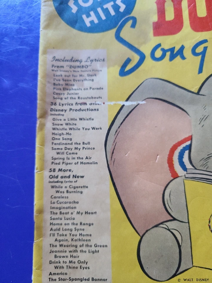 Libro de canciones Disney Dumbo-1941 100 canciones Foto 4 de 4