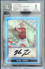 2013 Bowman Chrome Mike Trout Blue Sapphire Refractor Rookie Reprint BGS 8 NM-MT