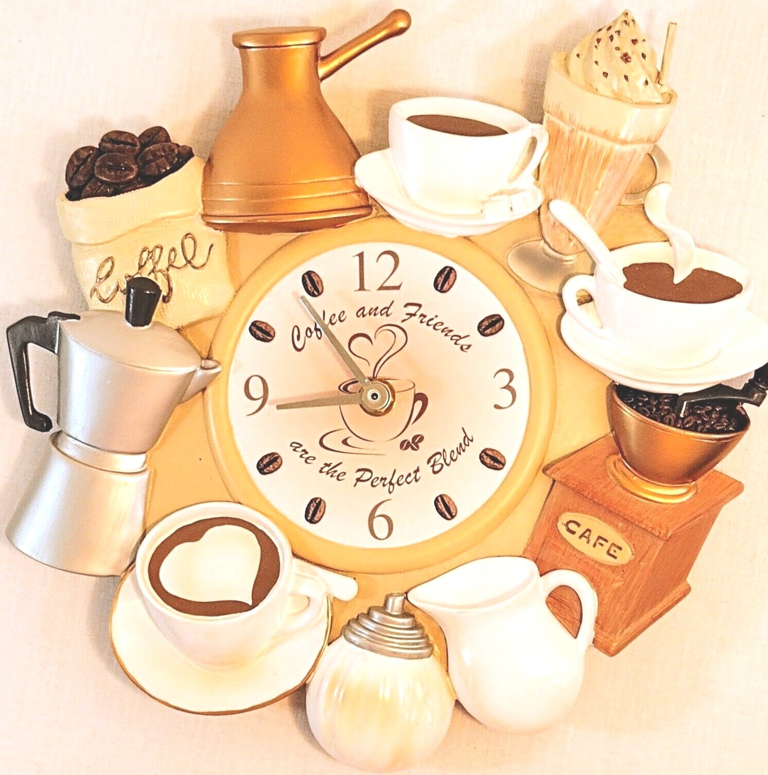 The Bradford Exchange The Perfect Blend Sculptural Wall Clock 2019 PLS