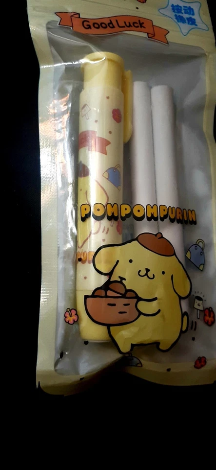 ¡¡NUEVO!! Borrador de empuje retráctil Pompompurin - Lindo Sanrio - con 2 recambios. Foto 2 de 3