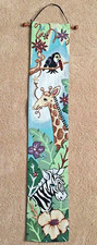Jungle Time tapestry bell ringer for Baby Room Nursery 40"L x 7.5" wall hanging