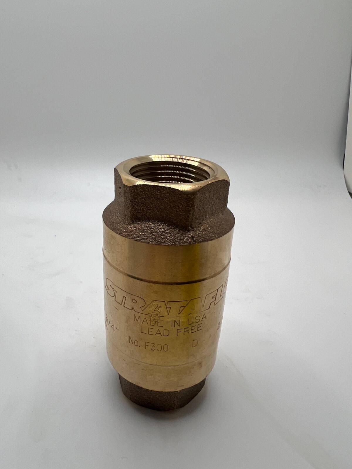 Strataflo No. F300 Check Valve 3/4inches With Rubber Poppet Brass