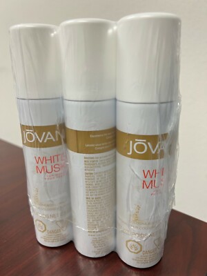 Lot of (3) JOVAN WHITE MUSK FOR WOMEN 2.5 FL oz / 70 G Cologne Body Spray