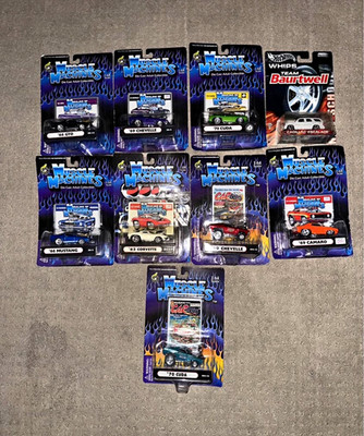 Muscle Machines 1:64 Diecast Lot of 9 GTO Chevelle Cuda Mustang Corvette